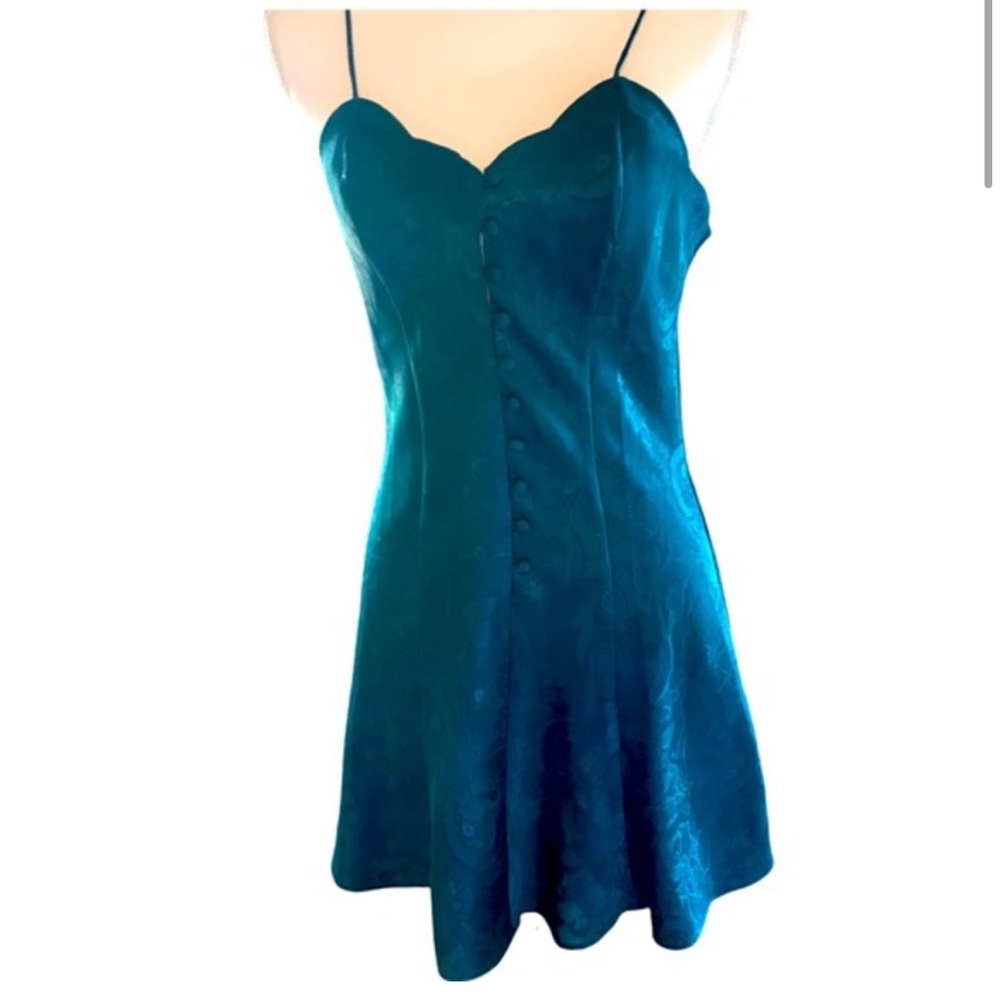Victoria’s Secret Floral Teal Blue‎ Chemise S EUC